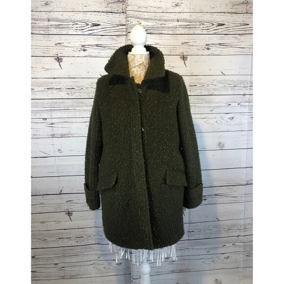 Vintage John & Jenn / Mid-Century Style coat green textured size medium - Picture 2 of 12